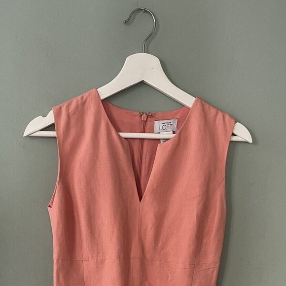 LOFT Dresses & Skirts - Ann Taylor LOFT Coral Linen Blend Pencil Dress Size 2 XS